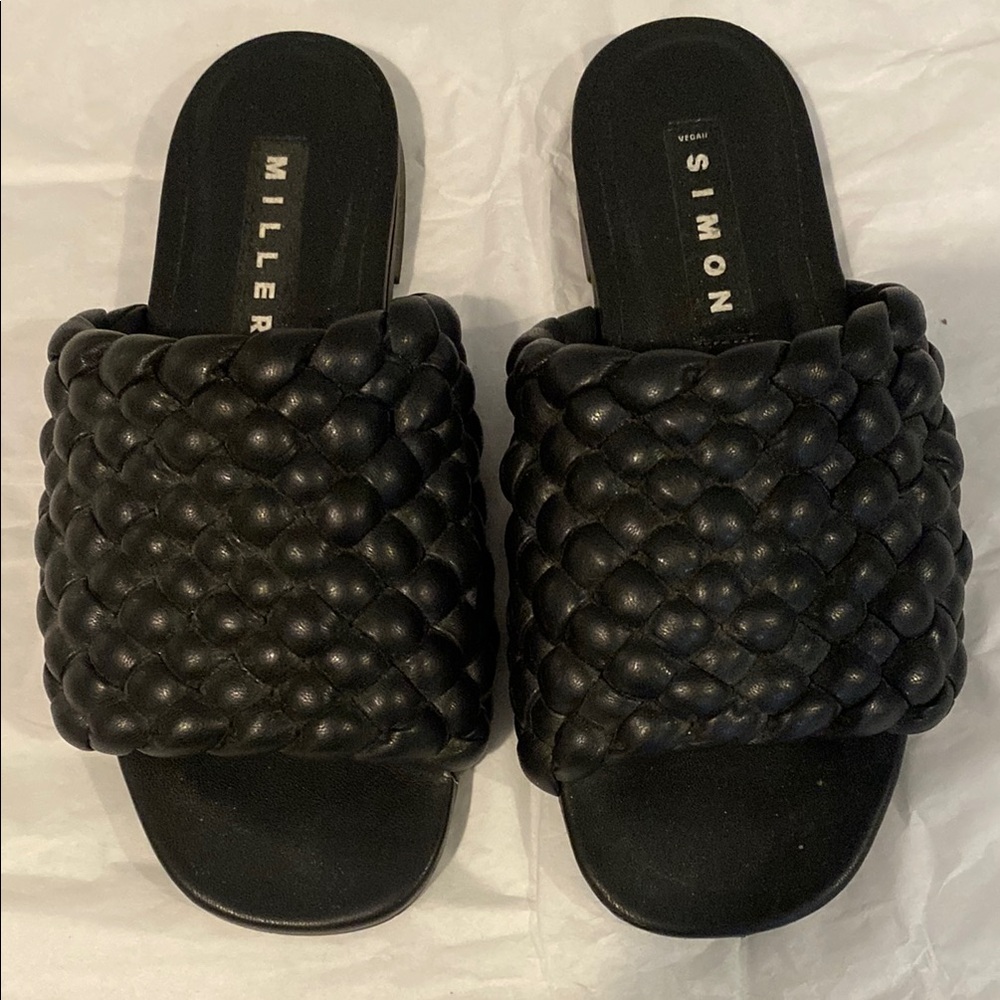 Simon Miller vegan woven black Slides